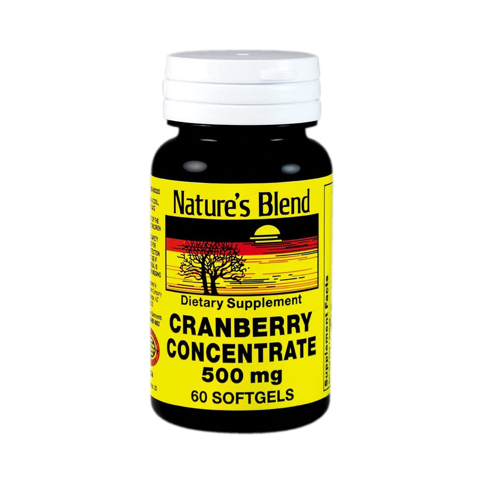 Nature's Blend Cranberry Concentrate Herbal Supplement-Herbal Supplement Nature's Blend Cranberry Concentrate 500 mg Strength Softgel 60 per Bottle Cranberry Flavor