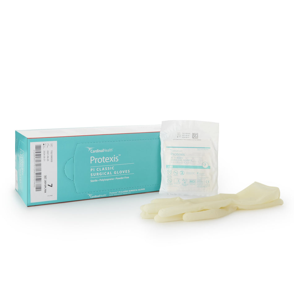 Protexis PI Classic Polyisoprene Surgical Glove, Size 7, Ivory-Surgical Glove Protexis PI Classic Size 7 Sterile Polyisoprene Standard Cuff Length Smooth Ivory Not Chemo Approved