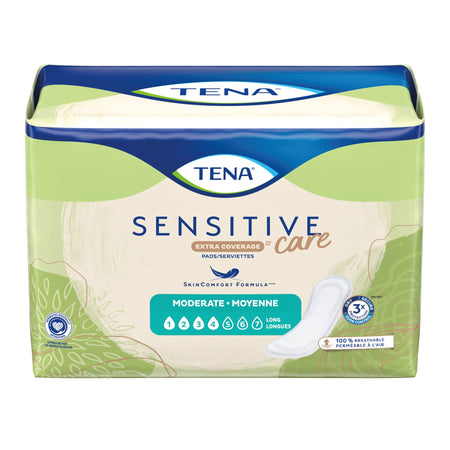 Tena Intimates Moderate Long Bladder Control Pad, 12-Inch Length-Bladder Control Pad TENA Sensitive Care Extra Coverage Long 12 Inch Length Moderate Absorbency Dry-Fast Core One Size Fits Most