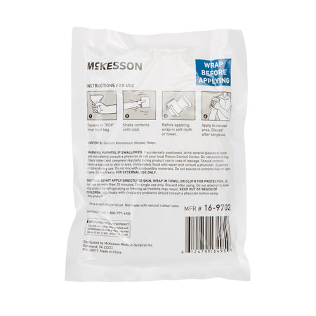 McKesson Instant Cold Pack, 5 x 7 Inch-Instant Cold Pack McKesson General Purpose 5 X 7 Inch Plastic / Calcium Ammonium Nitrate / Water Disposable