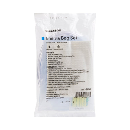 McKesson Enema Bag Set-Enema Bag Set McKesson NonSterile 1500 mL