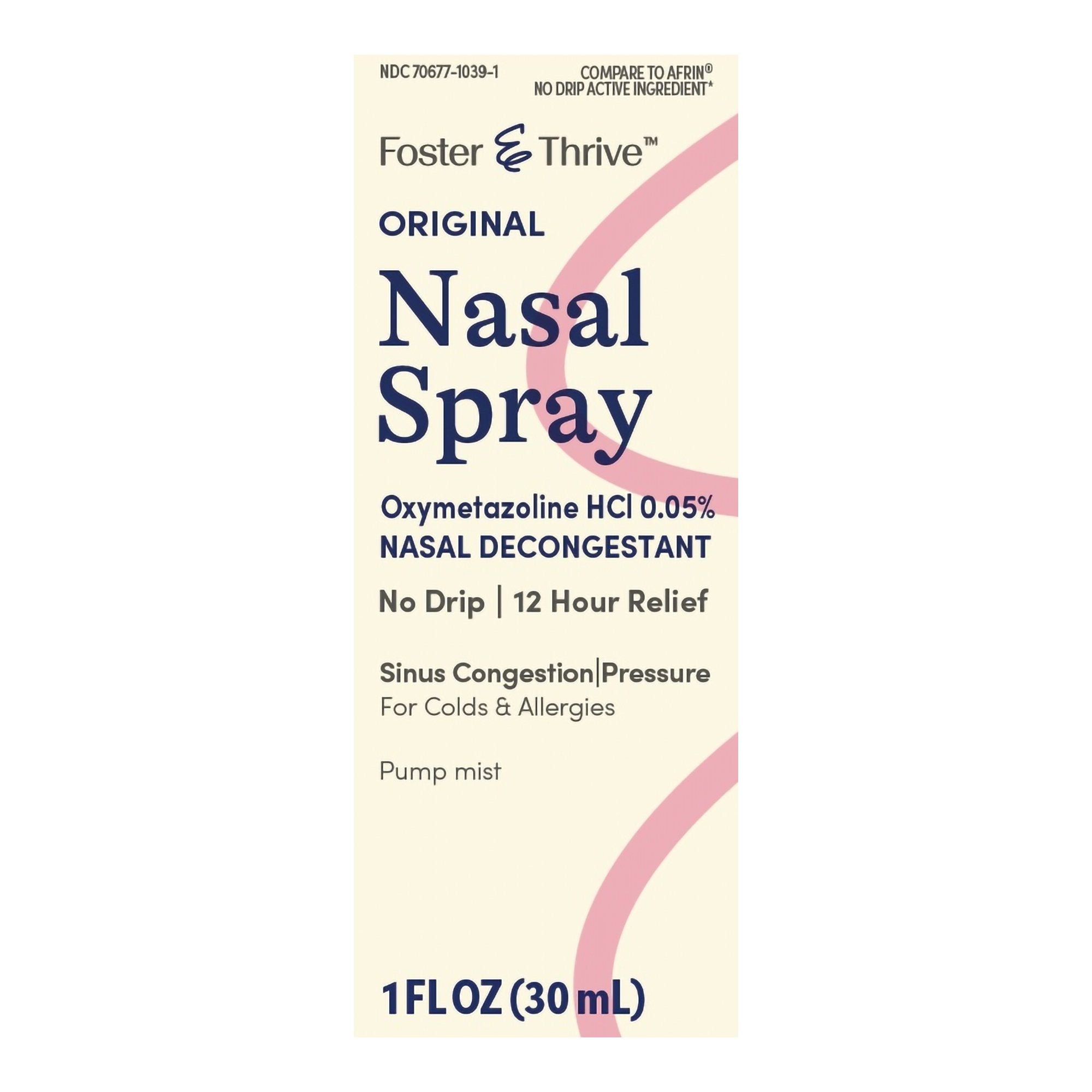 Foster & Thrive Oxymetazoline 0.05% Saline Nasal Spray-Sinus Relief Foster & Thrive 0.05% Strength Nasal Spray 1 oz.