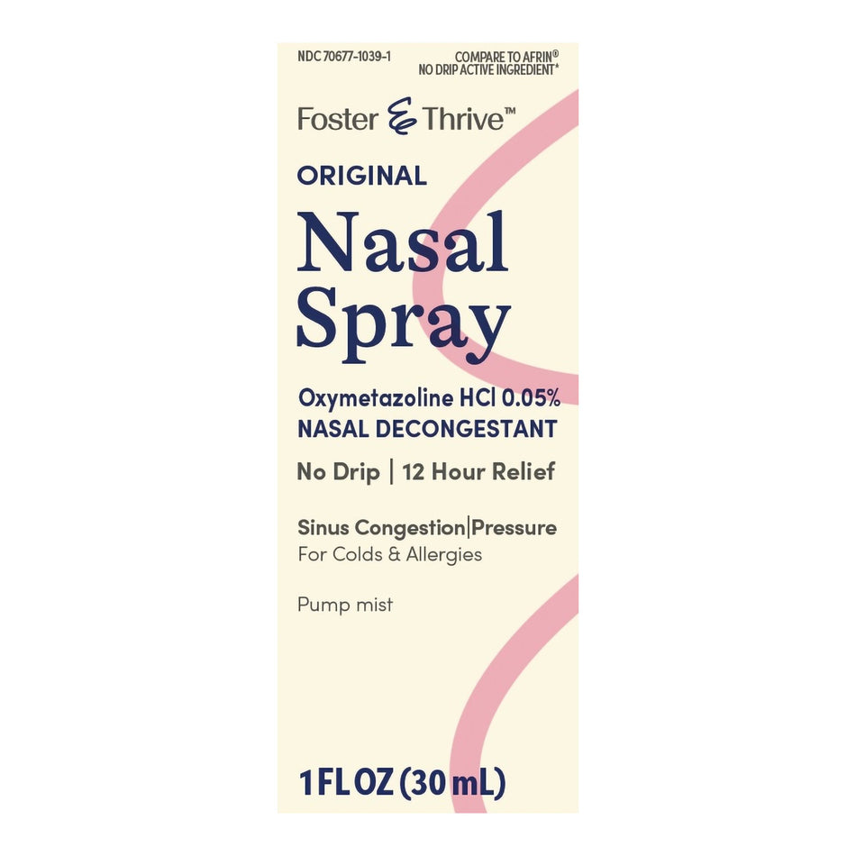Foster & Thrive Oxymetazoline 0.05% Saline Nasal Spray-Sinus Relief Foster & Thrive 0.05% Strength Nasal Spray 1 oz.