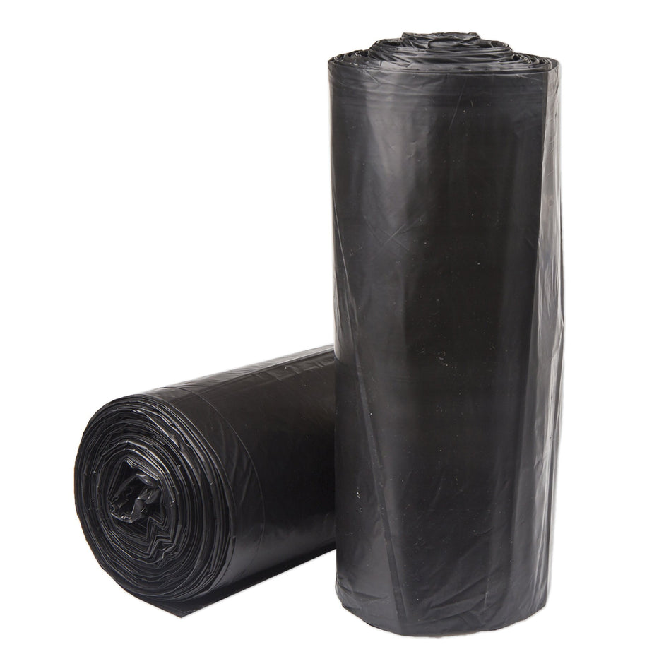 McKesson Trash Can Liners, Extra Heavy Duty Plus, Black, 45 gal.-Trash Bag McKesson 45 gal. Black HDPE 22 Mic. 40 X 48 Inch Star Seal Bottom Coreless Roll