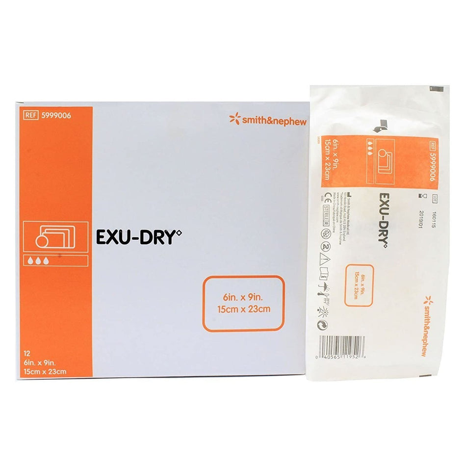 Smith & Nephew Exu-Dry Anti-Shear Super Absorbent Dressing, 6 x 9 inch-Super Absorbent Dressing EXU-DRY Anti-Shear 6 X 9 Inch Rectangle