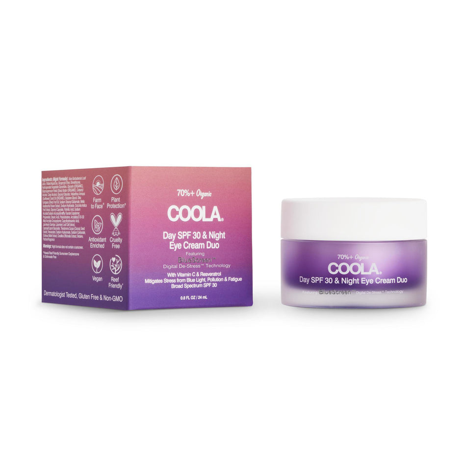 Coola� Day SPF 30 & Night Organic Eye Cream Duo-Eye Cream Coola� Day SPF 30 & Night Organic 0.8 oz. Jar Scented Cream