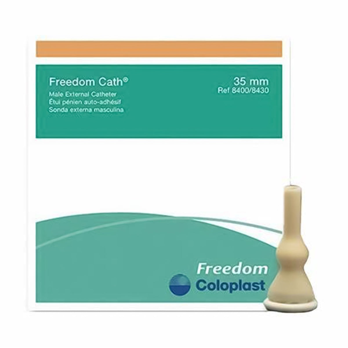 Freedom Cath Male External Catheter, Self-Adhesive, Non-sterile, Large 35 mm-Male External Catheter Freedom Cath Self-Adhesive Strip Latex Large