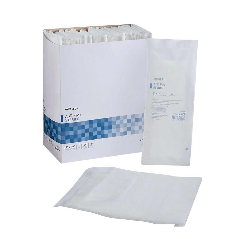 McKesson Sterile Abdominal Pad, 8 x 10 Inch-Abdominal Pad McKesson 8 X 10 Inch Sterile 1 per Pack