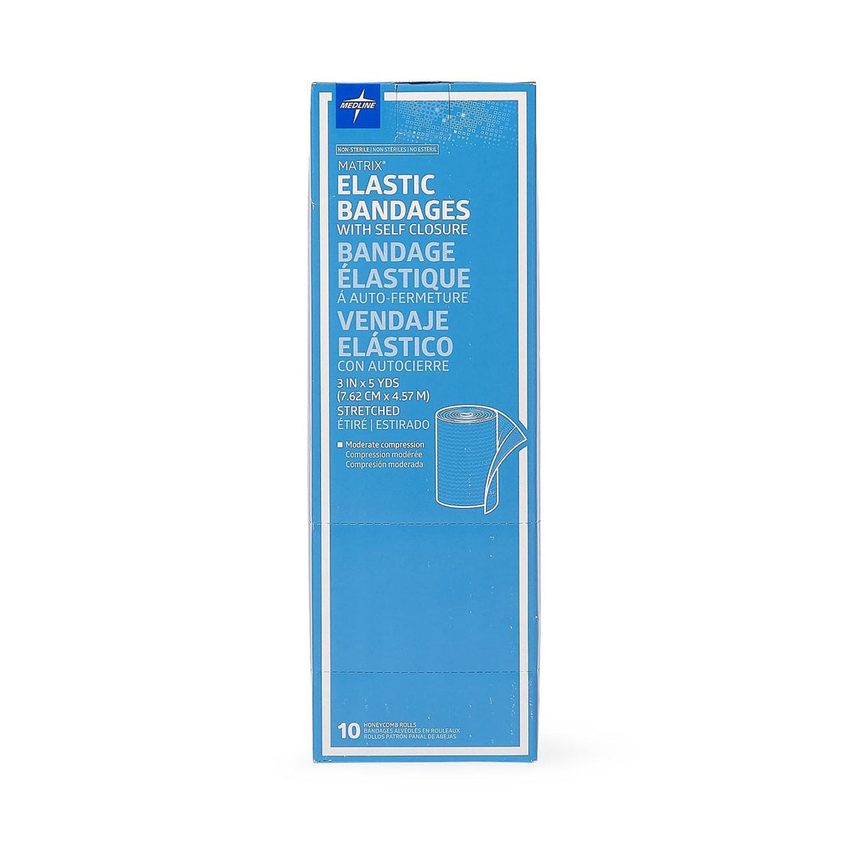 Matrix Double Hook and Loop Closure Elastic Bandage, 3 Inch x 5 Yard-Elastic Bandage Matrix 3 Inch X 5 Yard Double Hook and Loop Closure Natural NonSterile Medium Compression