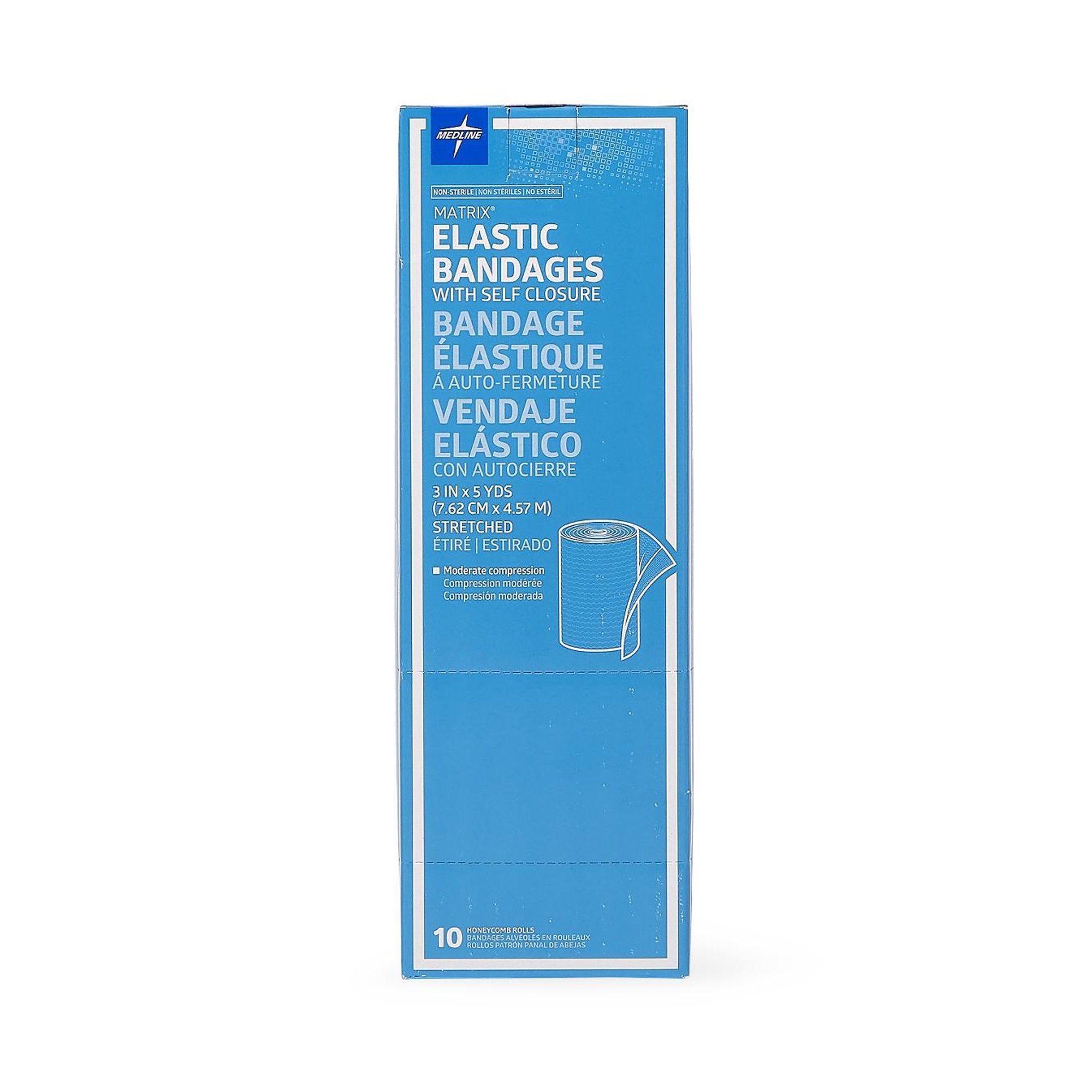 Matrix Double Hook and Loop Closure Elastic Bandage, 3 Inch x 5 Yard-Elastic Bandage Matrix 3 Inch X 5 Yard Double Hook and Loop Closure Natural NonSterile Medium Compression