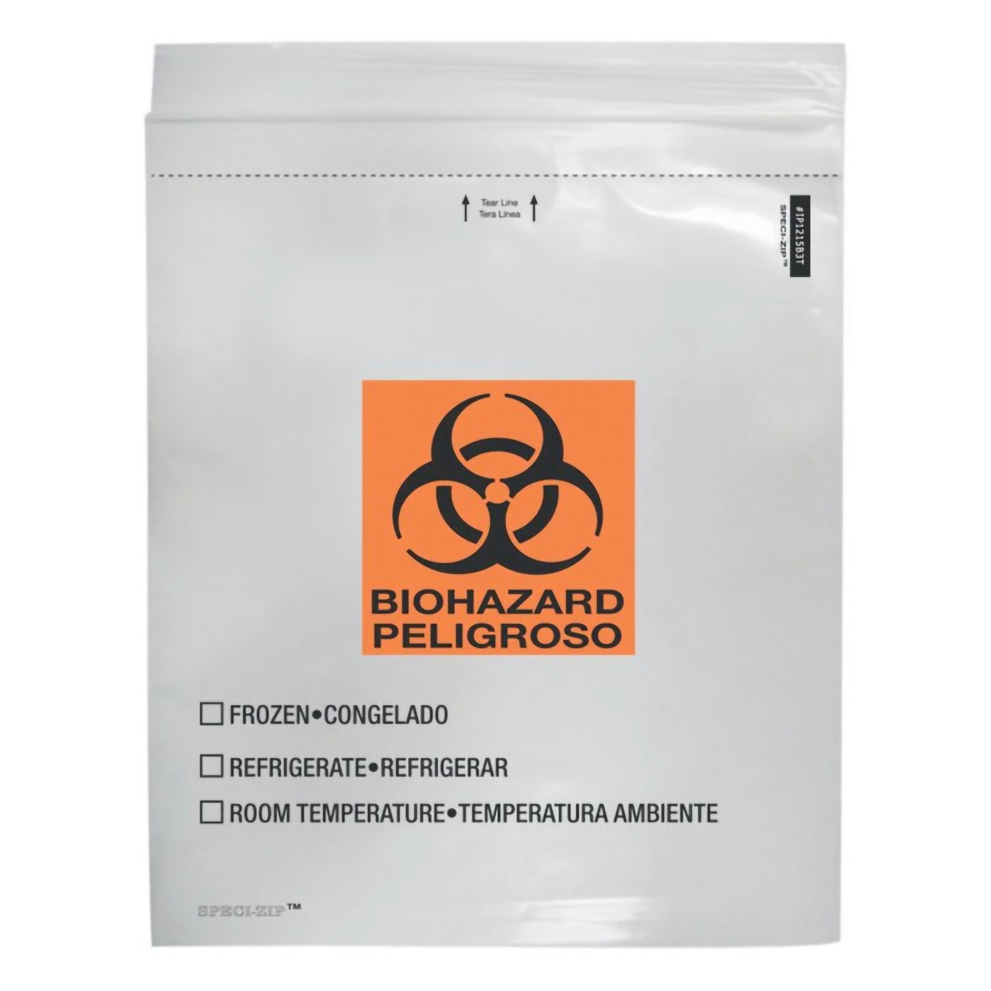 Speci-Zip Specimen Transport Bag with Document Pouch, Zip Closure, 12 x 15 Inch-Specimen Transport Bag with Document Pouch Speci-Zip 12 X 15 Inch Zip Closure Biohazard Symbol / Storage Instructions NonSterile