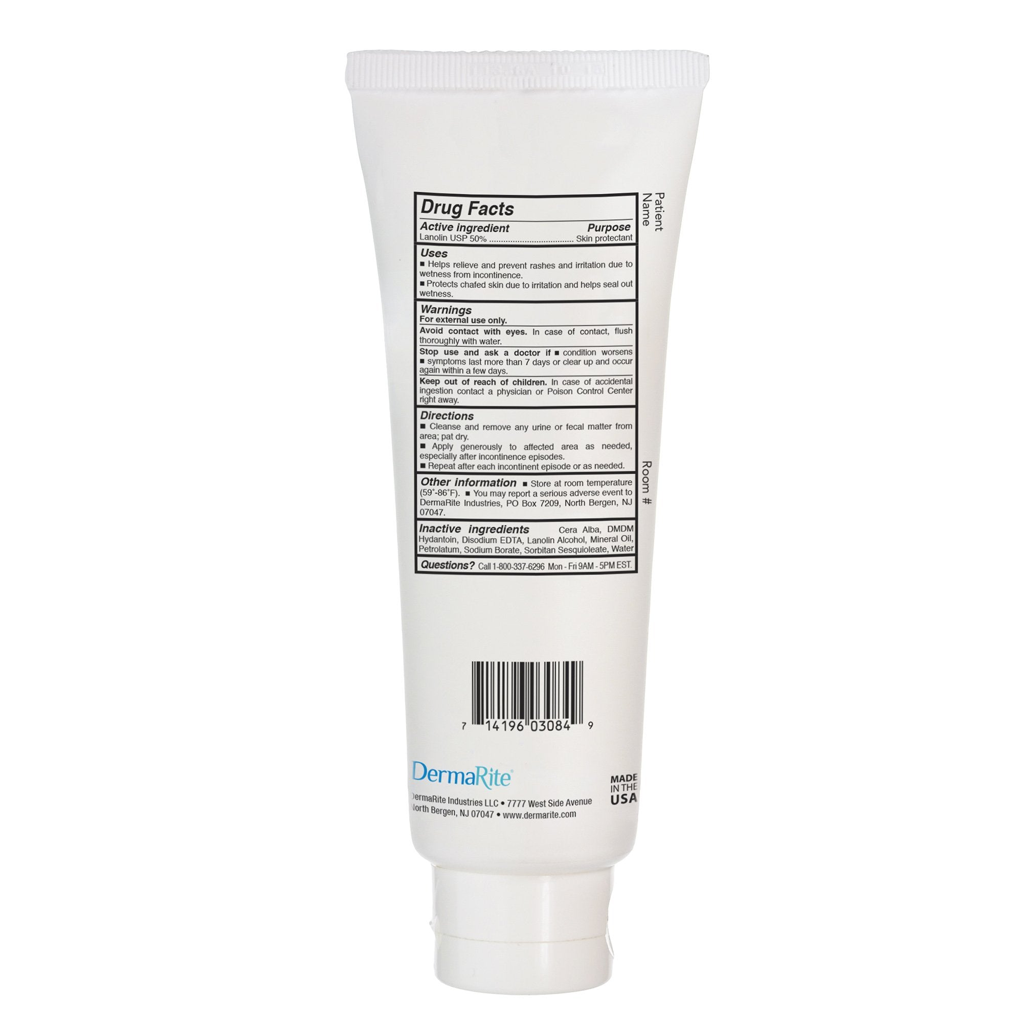 Lantiseptic Skin Protectant, 50% Lanolin, Unscented Ointment, 4 oz Tube-Skin Protectant Lantiseptic Moisture Shield 4 oz. Tube Lanolin Scent Ointment