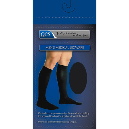QCS Firm Compression Knee-High Socks, Large, Black-Compression Socks Loving Comfort Knee High Large Black Closed Toe