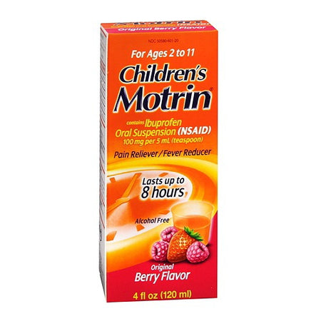 Children's Motrin Ibuprofen Children's Pain Relief, Berry Flavor-Children's Pain Relief Motrin 100 mg / 5 mL Strength Ibuprofen Oral Suspension 4 oz.