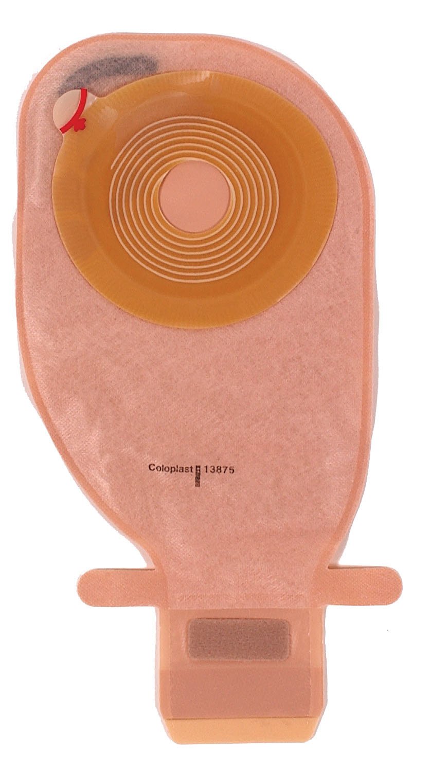 Assura EasiClose One-Piece Drainable Clear, Opaque Ostomy Pouch, 10 Inch Length, 25 mm Stoma-"Ostomy Pouch AssuraInspire One-Piece System 10 Inch Length Flat, Pre-Cut 25 mm Stoma Drainable"