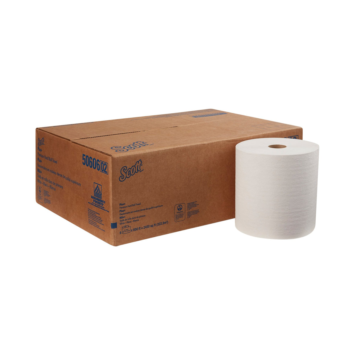Scott Essential White Paper Towel, 8 Inch x 600 Foot-Paper Towel Scott Essential Hardwound Roll 8 Inch X 600 Foot