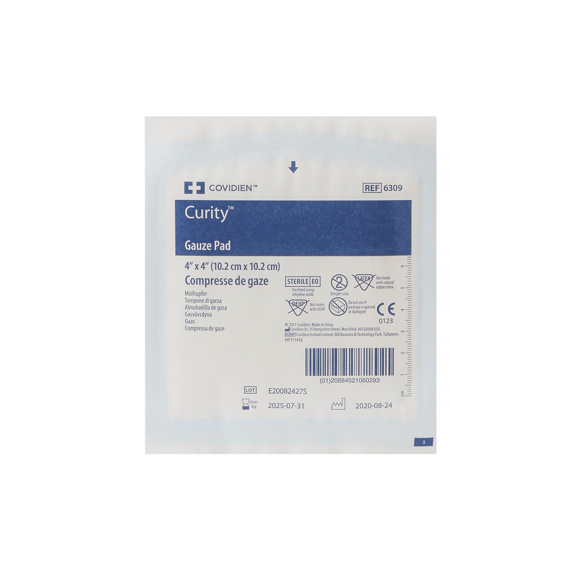 Curity Sterile Gauze Sponge, 4 x 4 Inch, 12-Ply-Gauze Sponge Curity 4 X 4 Inch 12-Ply Sterile 1 per Pack