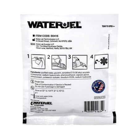 Water-Jel First Responder Burn Dressing, 4 x 16 Inch-Hydrogel Burn Dressing Water-Jel First Responder Sheet 4 X 16 Inch Sterile