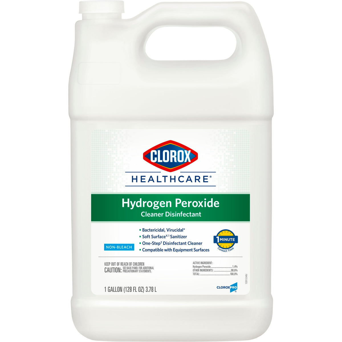 Clorox Healthcare Hydrogen Peroxide Cleaner Disinfectant, Jug, 1 gal.-Clorox Healthcare Surface Disinfectant Cleaner Refill Peroxide Based Manual Pour Liquid 1 gal. Jug Unscented NonSterile