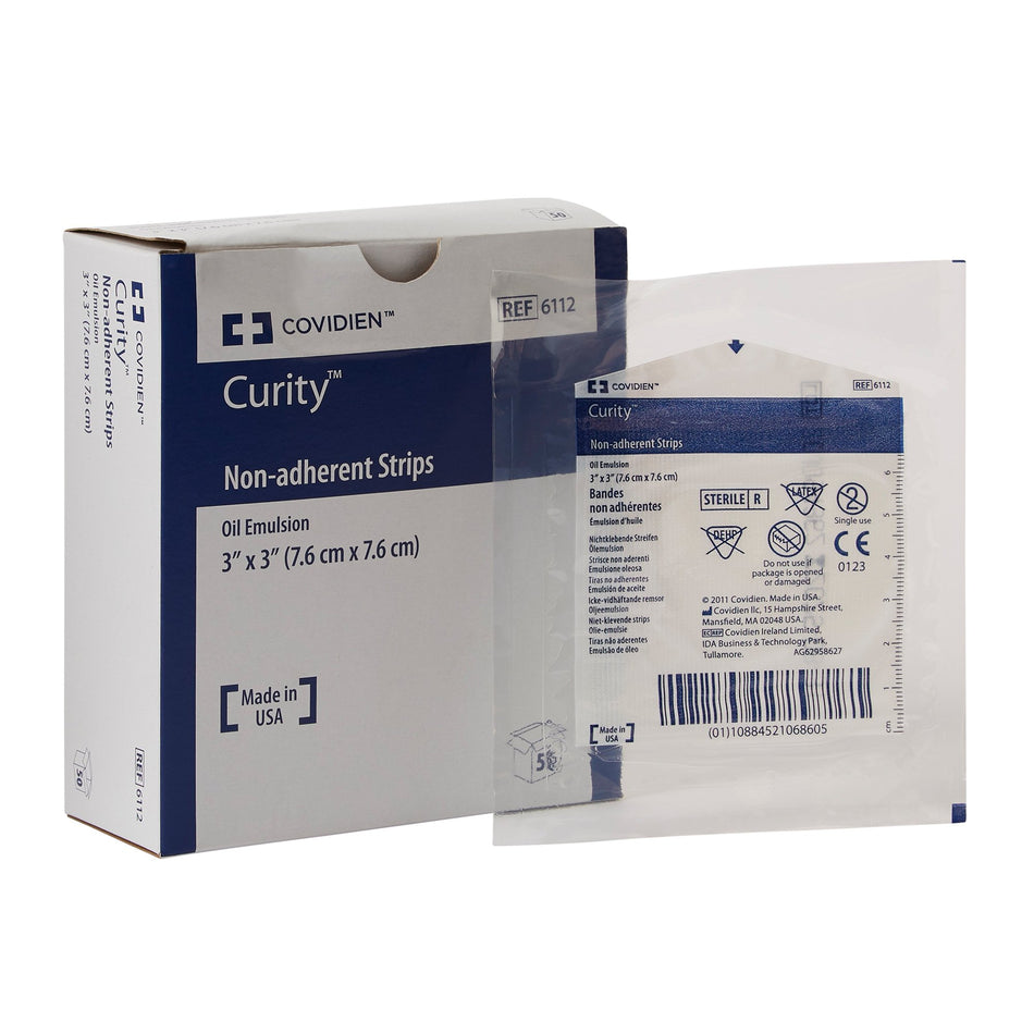 Curity� Oil Emulsion Impregnated Dressing, 3 x 3 Inch-Oil Emulsion Impregnated Dressing Curity� Square 3 X 3 Inch Sterile