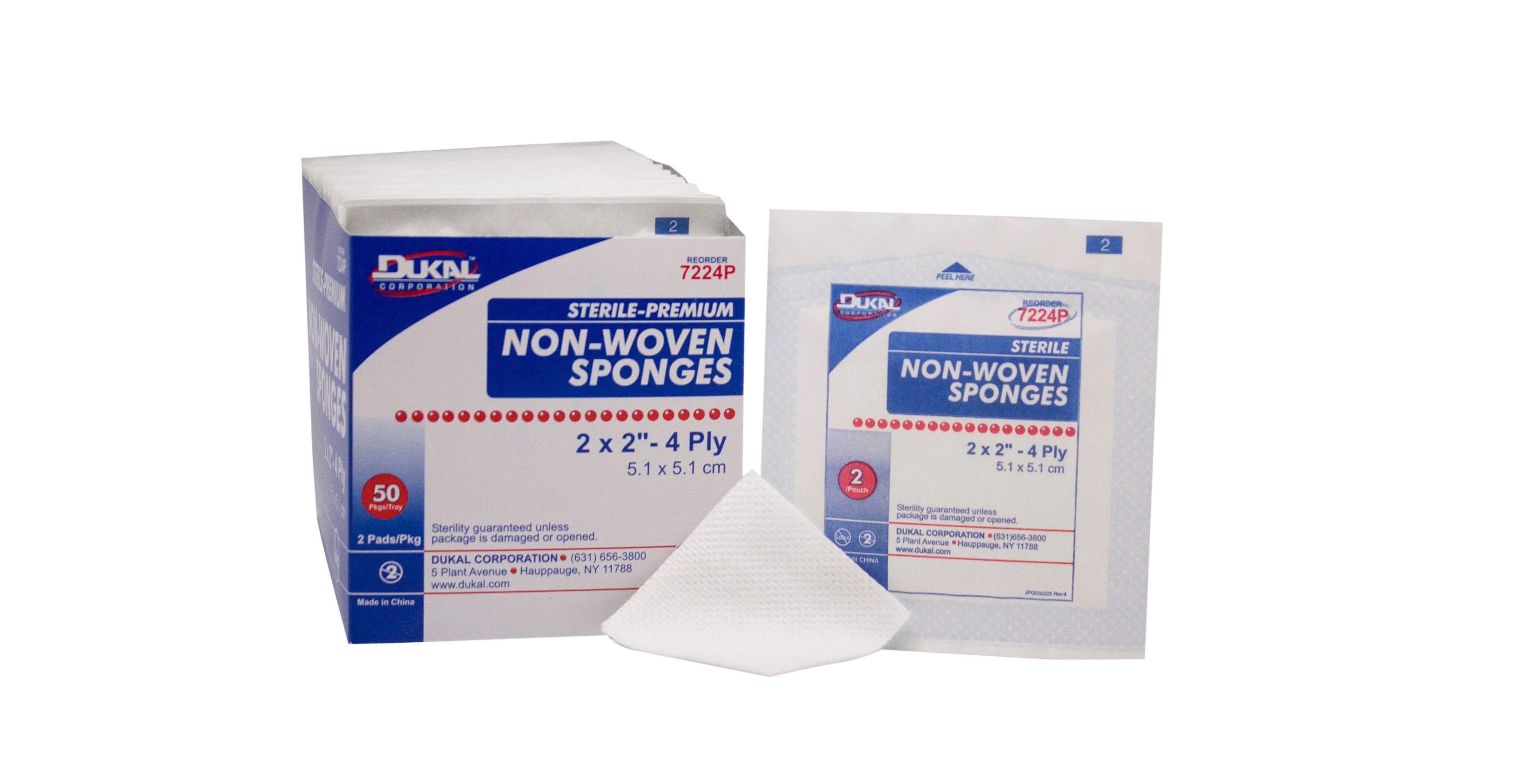 Clinisorb Sterile Nonwoven Sponge, 2 x 2 Inch, 4-Ply-Nonwoven Sponge Clinisorb 2 X 2 Inch 4-Ply Sterile 2 per Pack