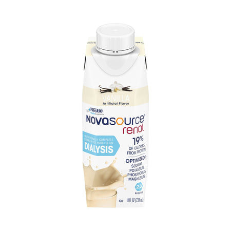 Novasource Renal Vanilla Nutritionally Complete Formula for Patients on Dialysis, 8-ounce carton-Oral Supplement Novasource Renal Vanilla Flavor Liquid 8 oz. Carton