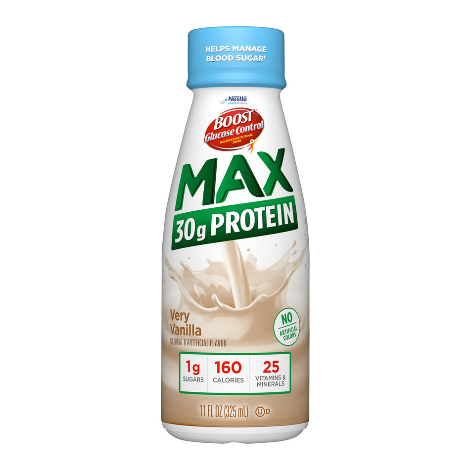 Boost Glucose Control Max Vanilla Balanced Nutritional Drink, 11-ounce bottle-Oral Supplement Boost Glucose Control Max Vanilla Flavor Liquid 11 oz. Bottle