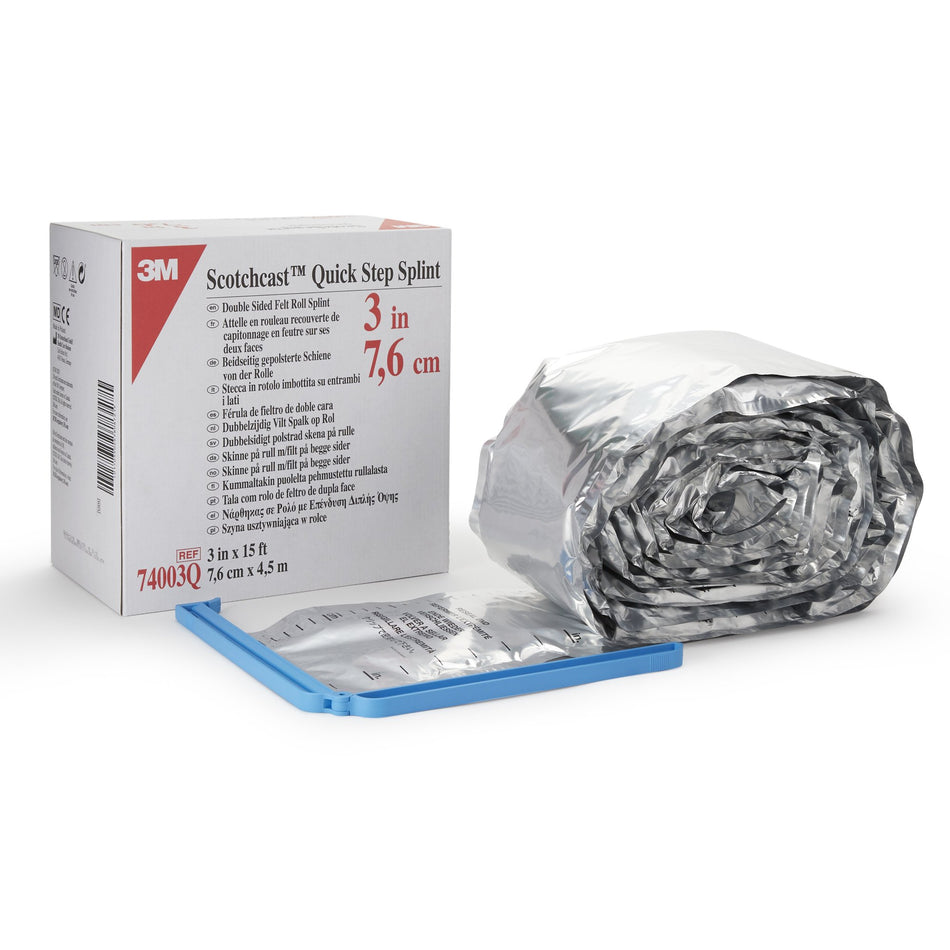 3M Scotchcast Splint, Fiberglass, White-Padded Splint Roll 3M Scotchcast Quick Step Double Sided Felt 3 Inch X 15 Foot Felt / Fiberglass White