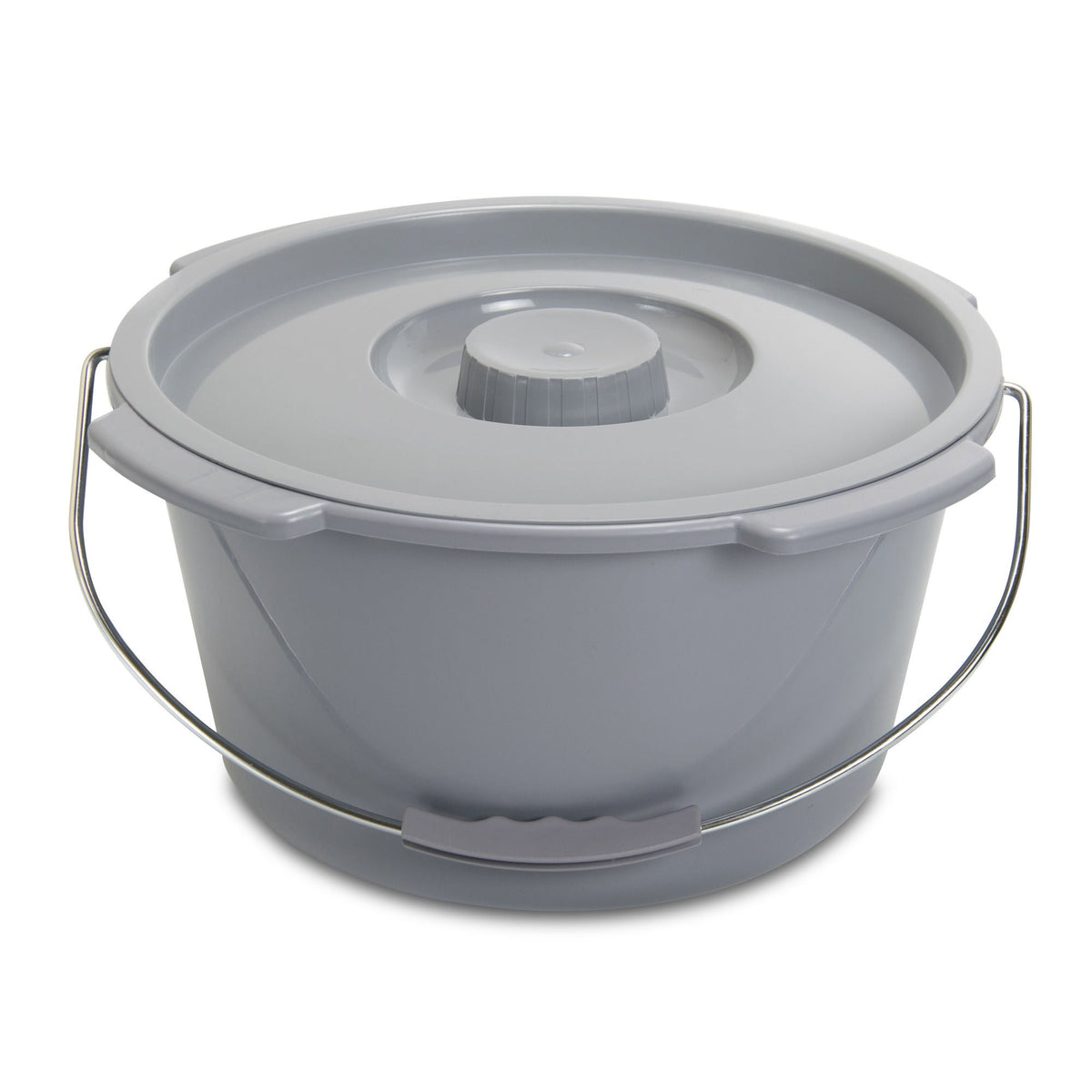 McKesson Commode Bucket With Metal Handle And Cover, 7-1/2 Quart, Gray - Ambulatory Equipment>Ambulatory Accessories - McK...