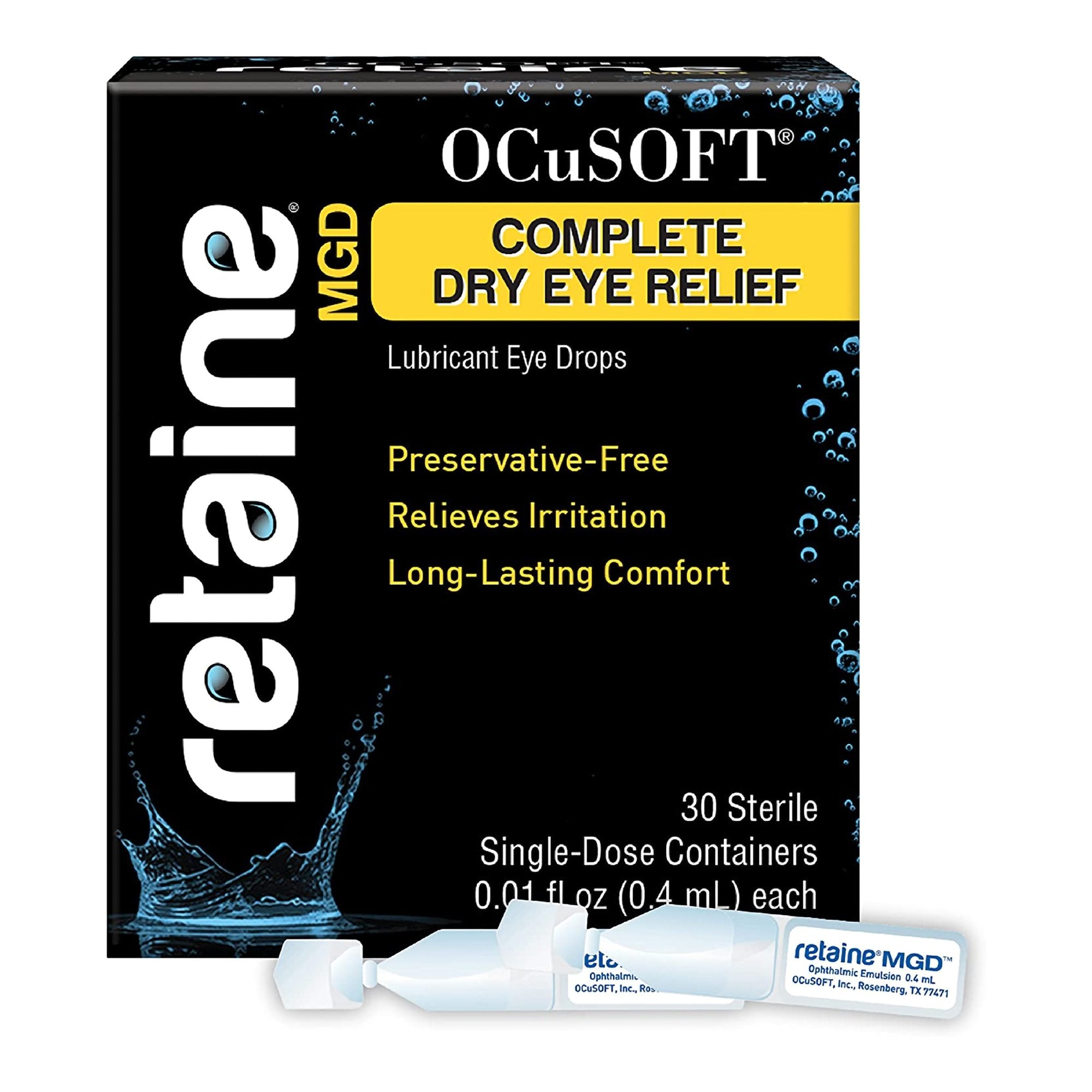 OCuSOFT Retaine MGD Complete Dry Eye Relief Lubricant Eye Drops-Eye Lubricant OCuSOFT Retaine 0.01 oz. Eye Drops