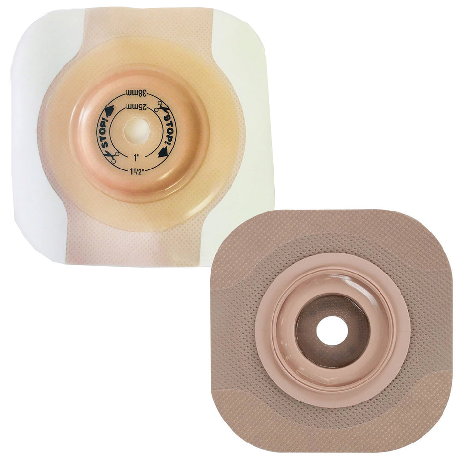 Hollister CeraPlus Skin Barrier, Tape Border, Extended Wear-"Ostomy Barrier New Image CeraPlus Trim to Fit, Extended Wear Adhesive Tape Borders 44 mm Flange Green Code System Up to 1 Inch Opening"