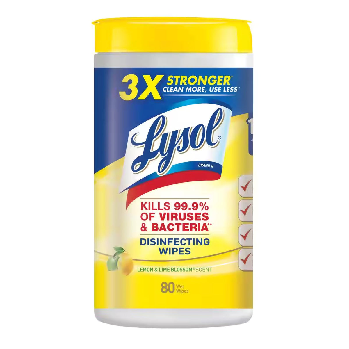 Lysol Surface Disinfecting Wipes, Lemon Lime Blossom Scent, 80 ct.-Lysol Surface Disinfectant Cleaner Premoistened Manual Pull Wipe 80 Count Soft Pack Lemon Lime Blossom Scent NonSterile