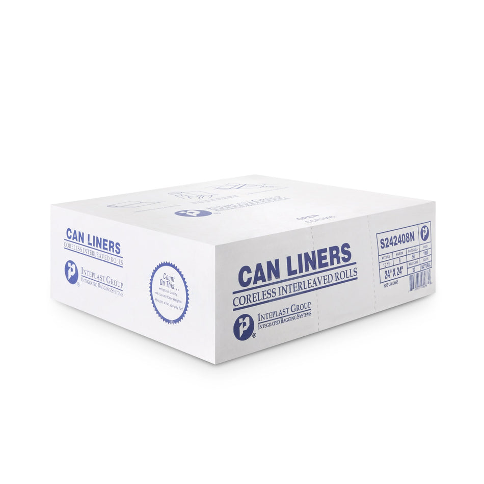 McKesson Light Duty Clear Trash Bag, 10 gal, 8 Mic-Trash Bag McKesson 10 gal. Clear HDPE 8 Mic. 24 X 24 Inch Star Seal Bottom Coreless Roll