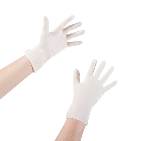 McKesson Stretch Vinyl Exam Glove, Medium, Ivory-Exam Glove McKesson Medium NonSterile Stretch Vinyl Standard Cuff Length Smooth Ivory Not Rated