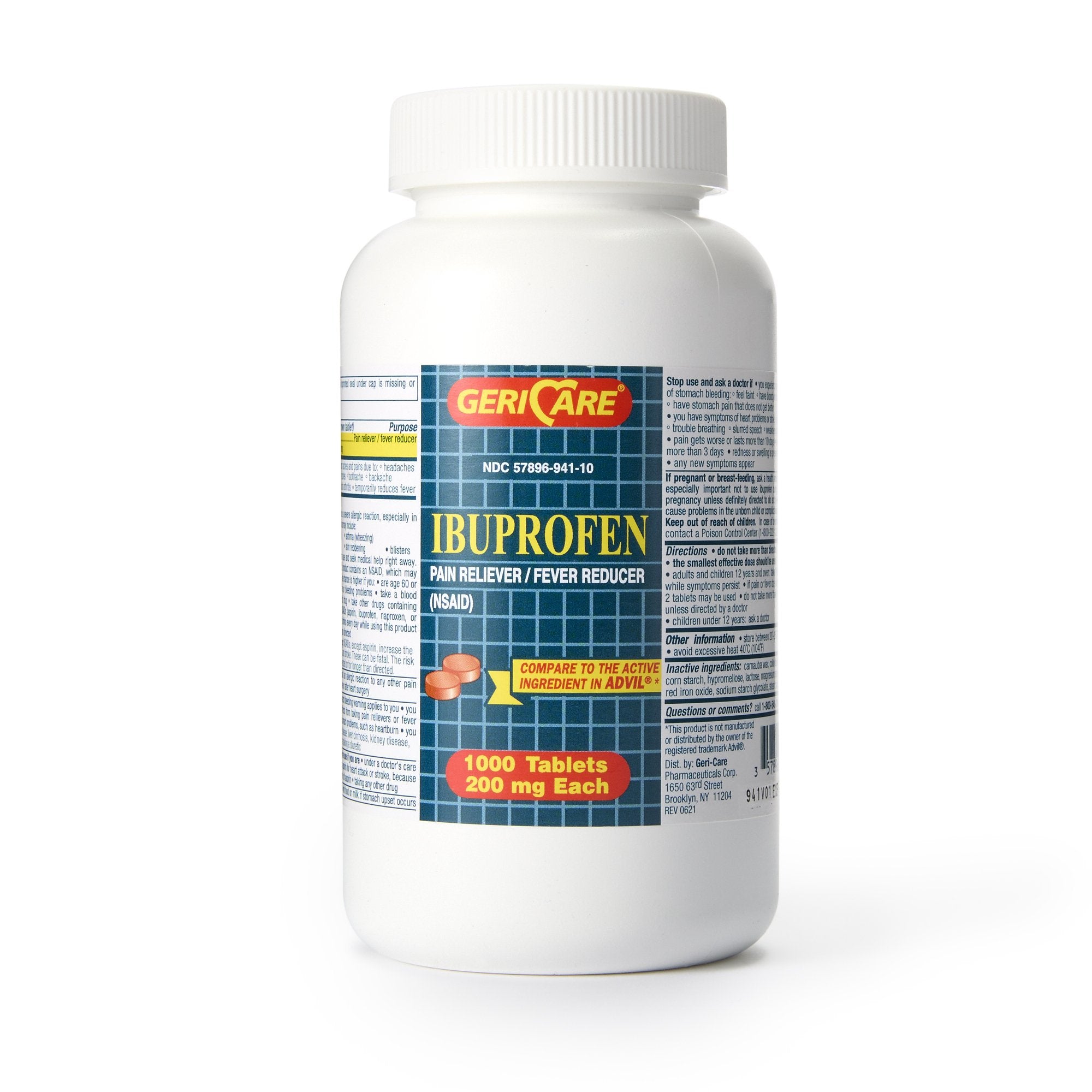 Geri-Care Ibuprofen Pain Relief-Pain Relief Geri-Care 200 mg Strength Ibuprofen Tablet 1000 Per Bottle
