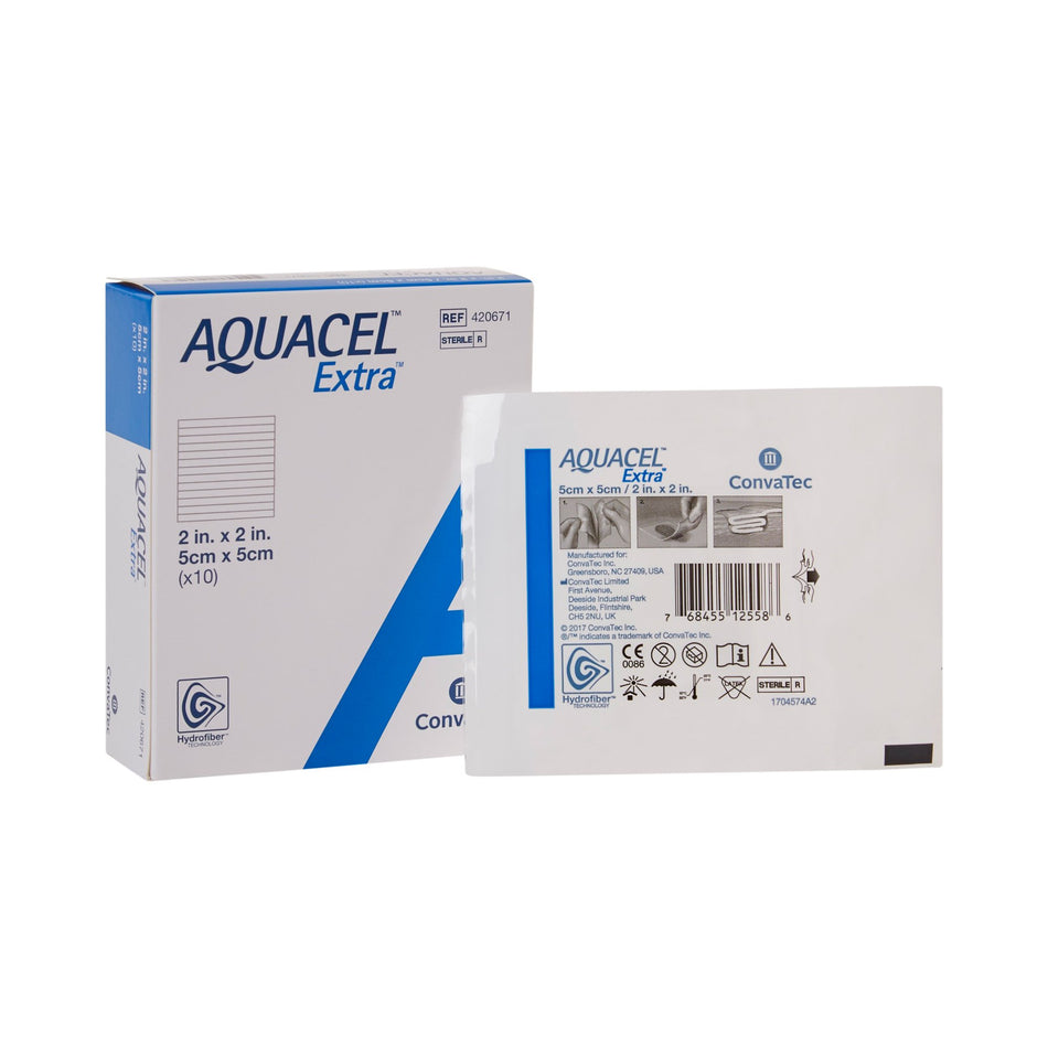 Aquacel� Extra� Gelling Fiber Wound Dressing, 2 � 2 Inch-Gelling Fiber Wound Dressing Aquacel� Extra� 2 X 2 Inch Square Sterile