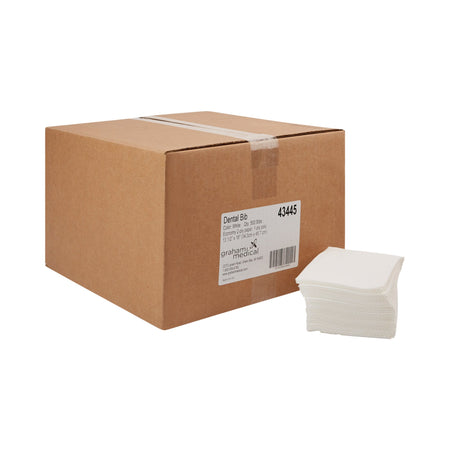 Graham Medical White Dental Bib, 13 x 18 Inch-Dental Bib graham medical 13-1/2 W X 18 L Inch White NonSterile