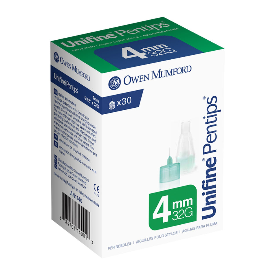 Unifine® Pentips® Standard Insulin Pen Needle, 32 Gauge, 4 mm Length - Needles and Syringes>Pen Needles - Owen Mumford