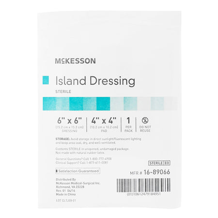McKesson Adhesive Dressing, 6 x 6 Inch-Island Dressing McKesson 6 X 6 Inch Square Sterile