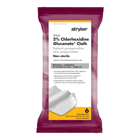 Sage® 2% CHG Preoperative Skin Prep Wipe, 7.5 x 7.5 Inch - Personal Hygiene>Skin Care>Scrubs and Solutions - Sage Products