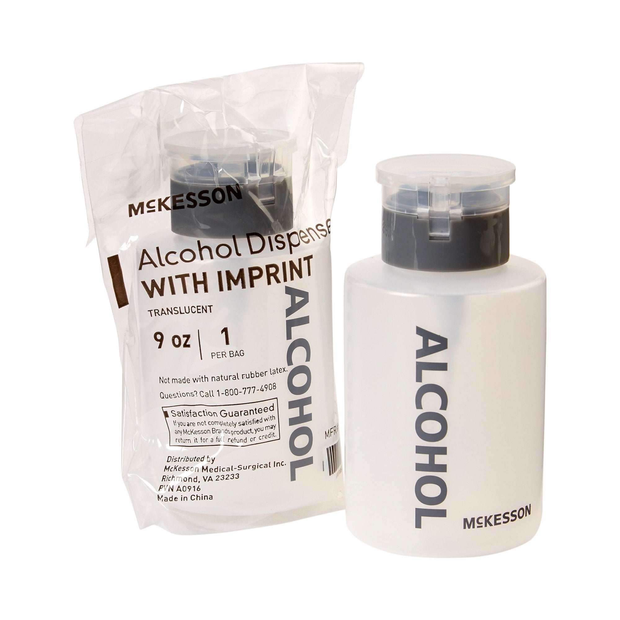 McKesson Alcohol Dispenser with Imprint, 9 oz.-Alcohol Dispensing Bottle McKesson Polyethylene Opaque 9 oz.