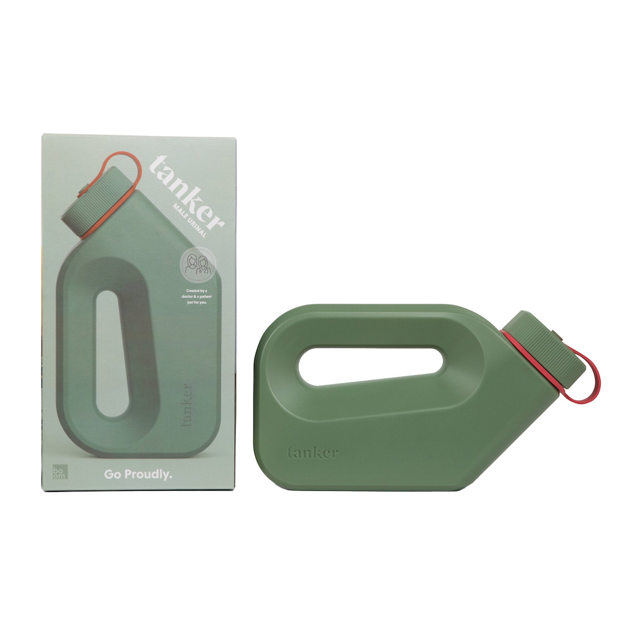 Tanker Portable Male Urinal, Khaki Green-Male Urinal Tanker 44 oz. With Closure Single Patient Use