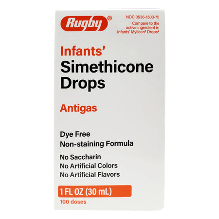 Rugby Simethicone Infant Gas Relief-Infant Gas Relief Rugby 40 mg / 0.6 mL Strength Oral Drops 1 oz.