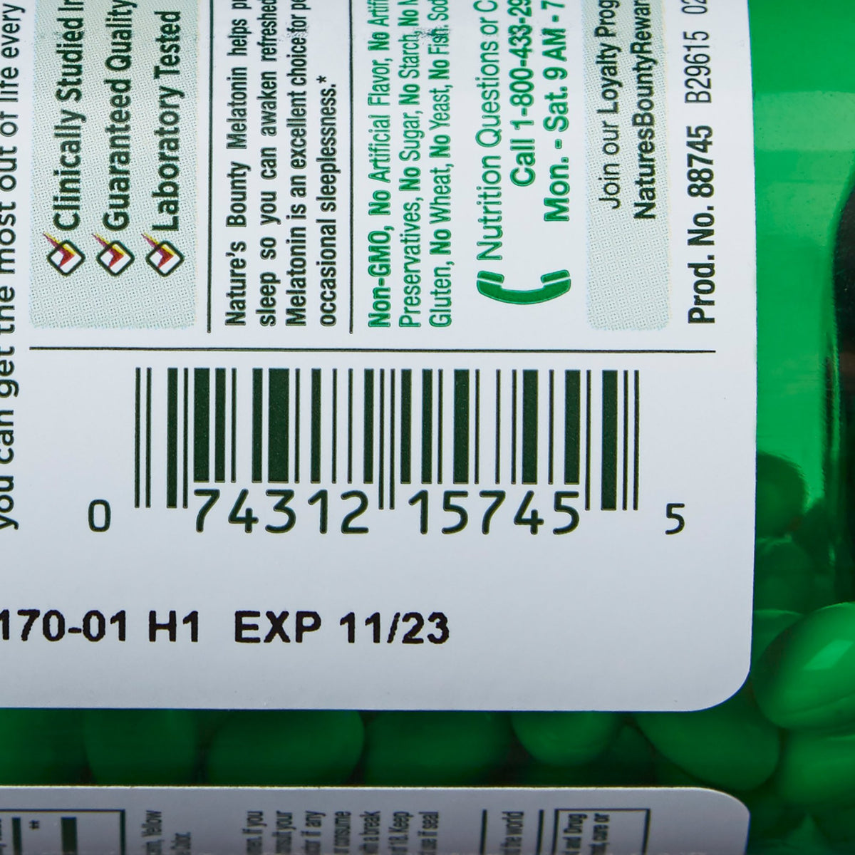 Nature's Bounty Melatonin Natural Sleep Aid-Natural Sleep Aid Nature's Bounty 90 per Bottle Softgels 5 mg Strength