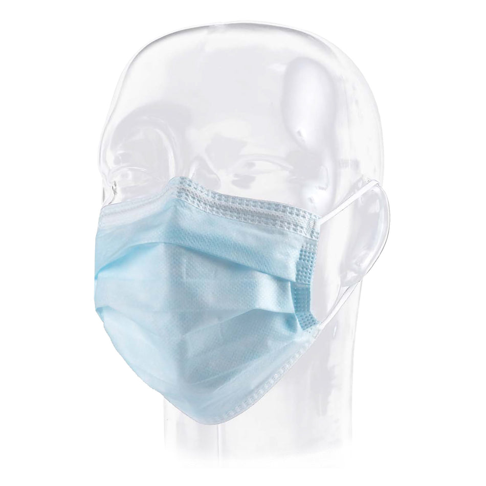 Precept Medical Products Pleated Procedure Mask, Blue-Procedure Mask Precept ASTM Level 1 Earloops One Size Fits Most