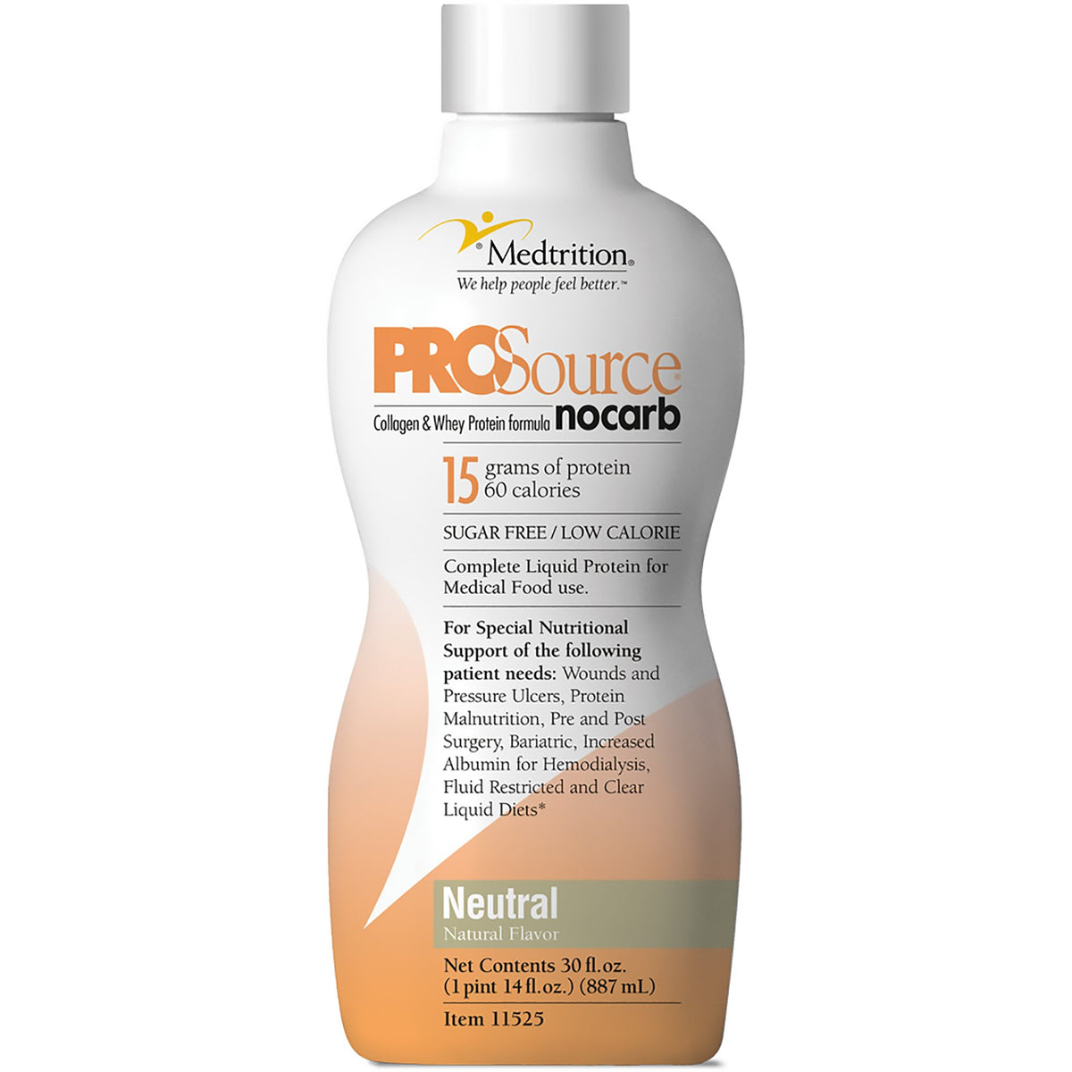 ProSource NoCarb Concentrate Collagen & Whey Protein Formula, 32-ounce Bottle-Oral Supplement ProSource NoCarb Neutral Flavor Liquid 30 oz. Bottle