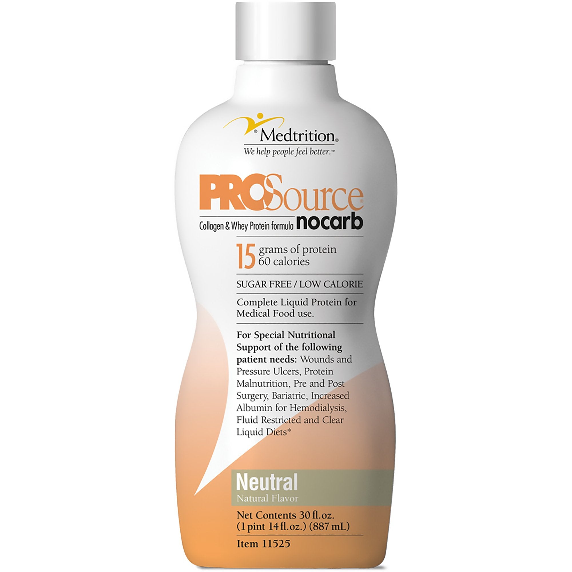 ProSource NoCarb Concentrate Collagen & Whey Protein Formula, 32-ounce Bottle-Oral Supplement ProSource NoCarb Neutral Flavor Liquid 30 oz. Bottle