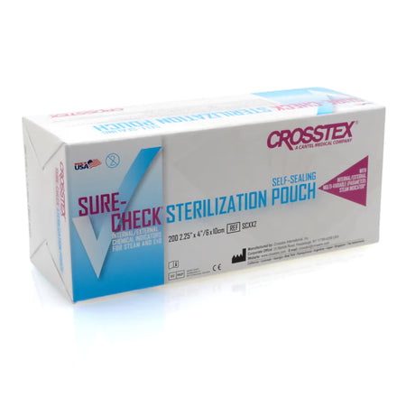 Sure-Check Sterilization Pouch, 2 x 4 Inch-Sterilization Pouch Sure-Check Ethylene Oxide (EO) Gas / Steam 2-1/4 X 4 Inch Transparent Self Seal Film