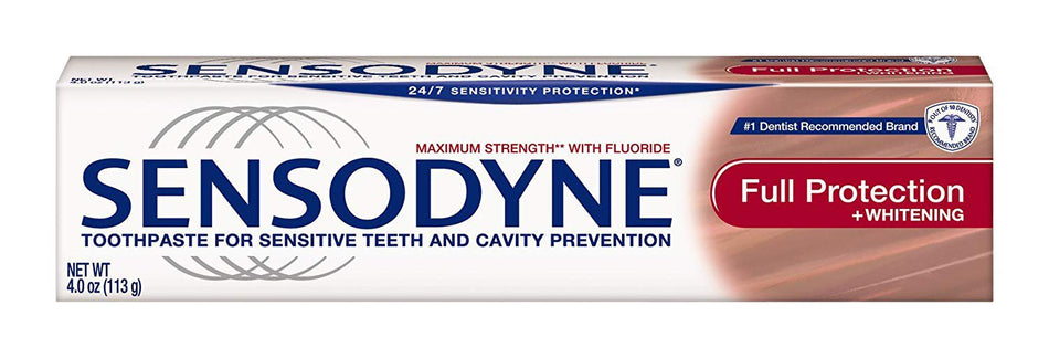 Sensodyne Full Protection Plus Whitening Toothpaste-Toothpaste Sensodyne Full Protection Plus Whitening 4 oz. Tube