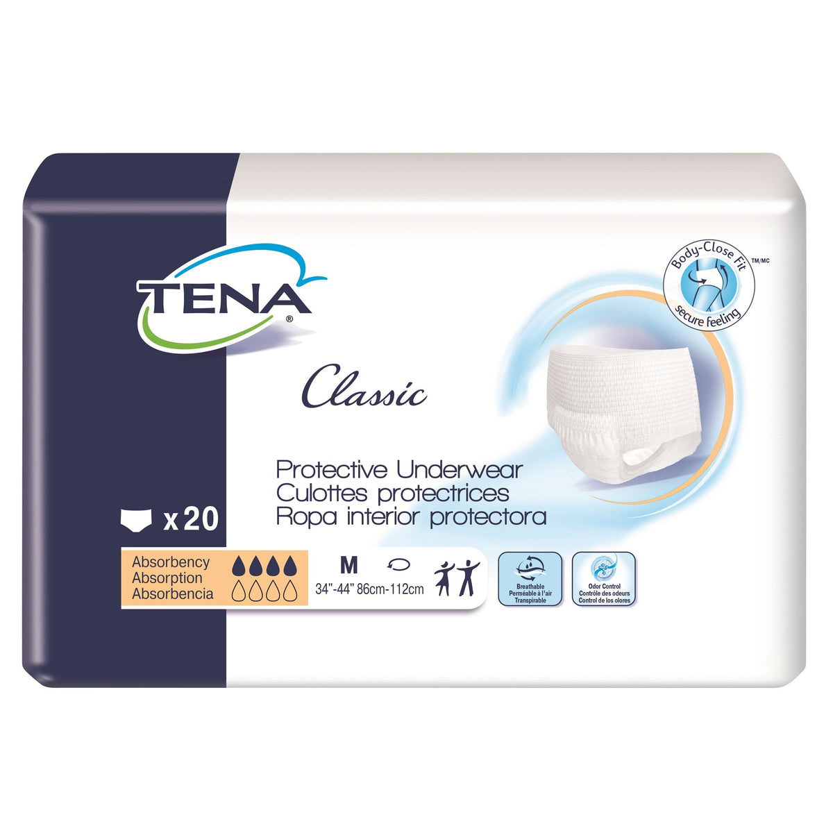 Tena® Classic Absorbent Underwear, Medium - Incontinence>Adult Briefs and Protective Undergarments - Essity HMS North Amer...